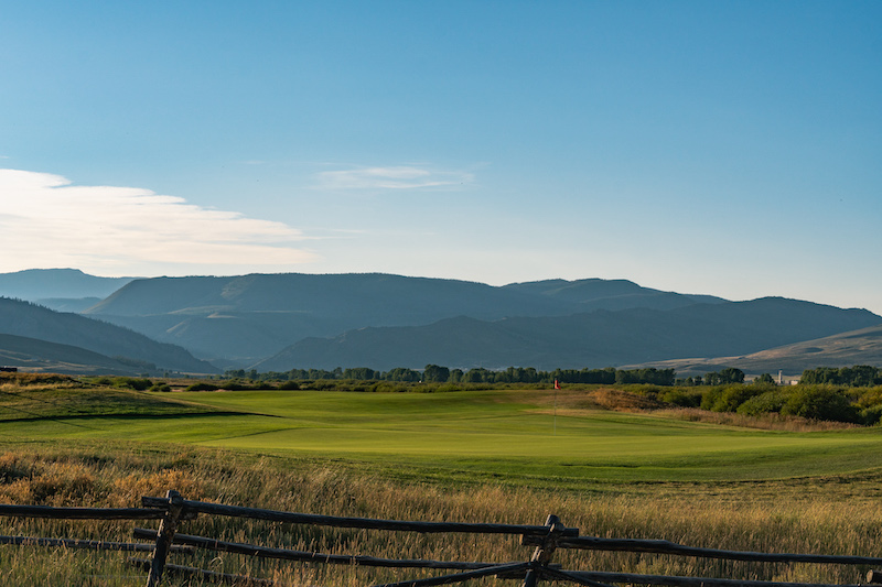 Golf Course with mountains in distance